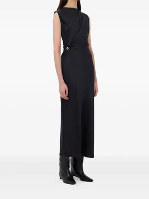Roan Draped Dress in Black