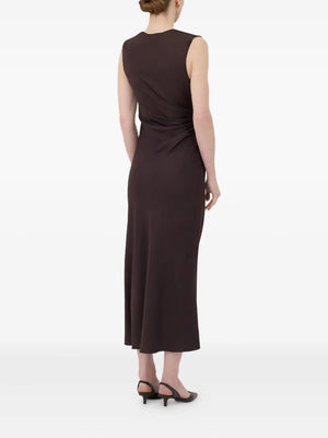 Roan Draped Dress in Brown