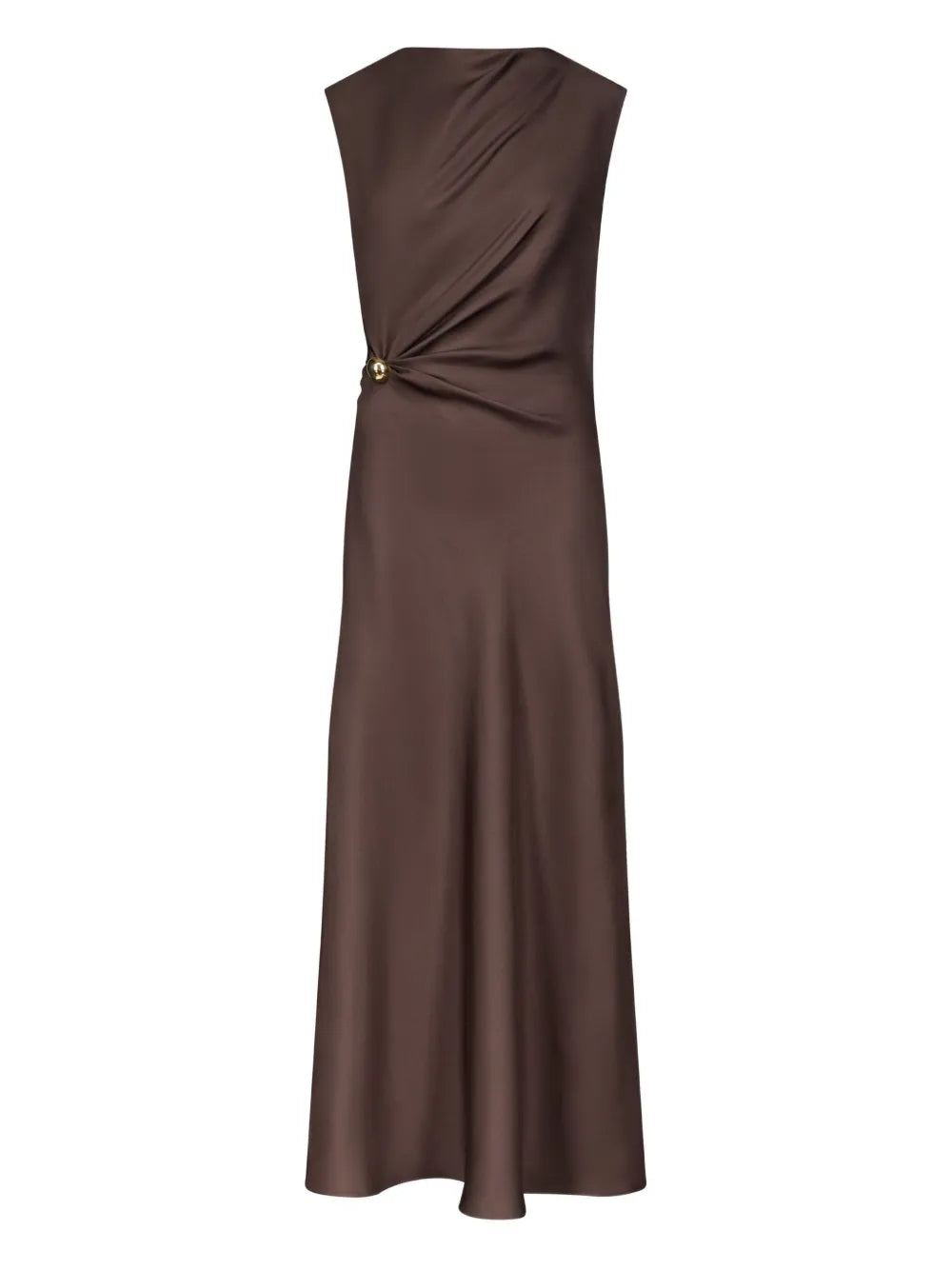 Roan Draped Dress in Brown