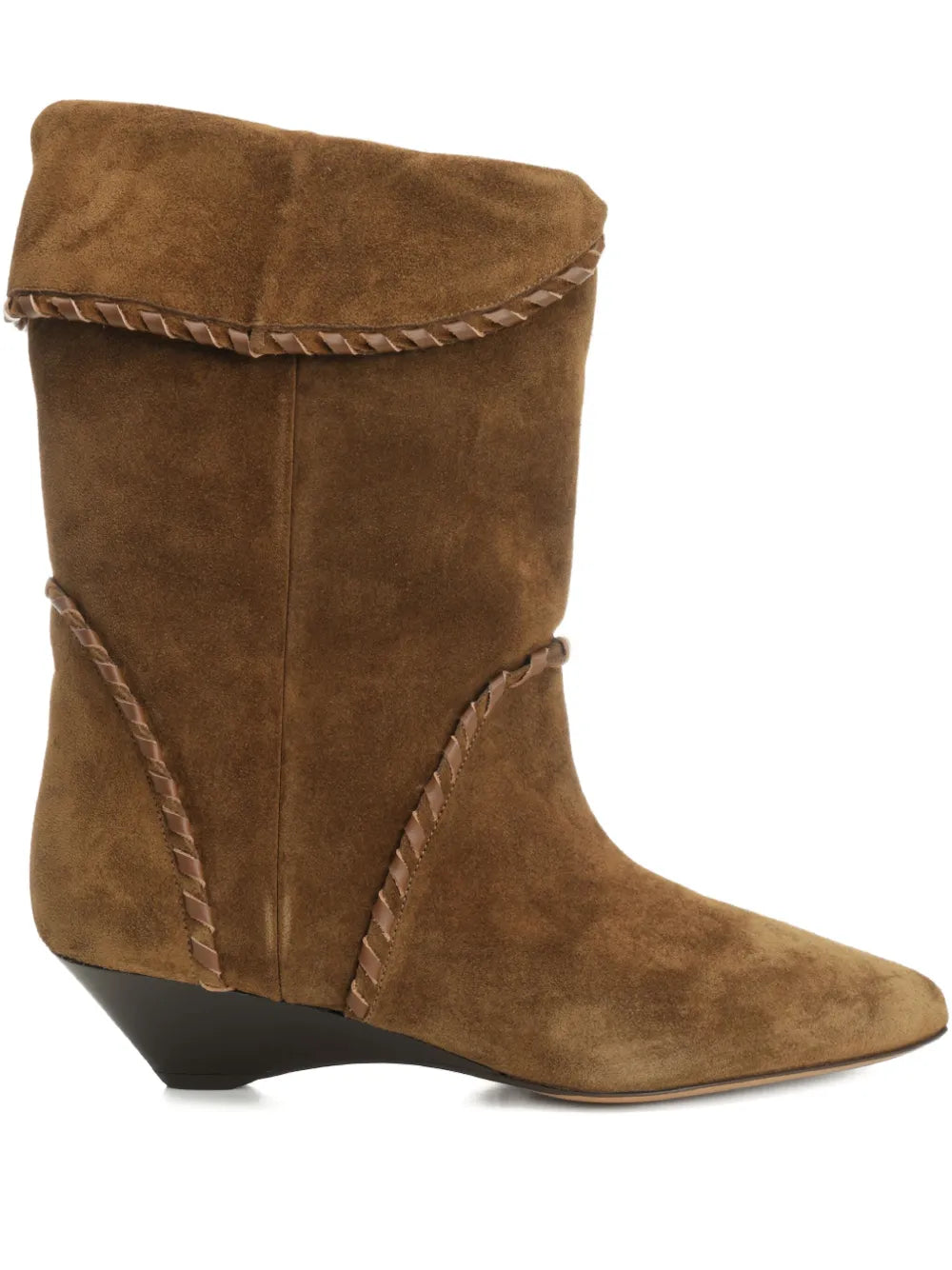 Edoa Boots in Light Bronze - Stylish soft suede with turn-down uppers and pointed toes.