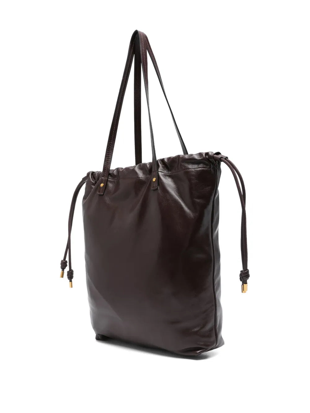 Silven N/S Shopping Bag in Burgundy with soft leather handles, perfect for carrying by hand or on shoulder.