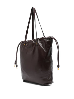Silven N/S Shopping Bag in Burgundy with soft leather handles, perfect for carrying by hand or on shoulder.