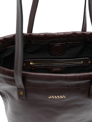Stylish Silven N/S Shopping Bag in Burgundy highlighted with metal rivets and elegant design.