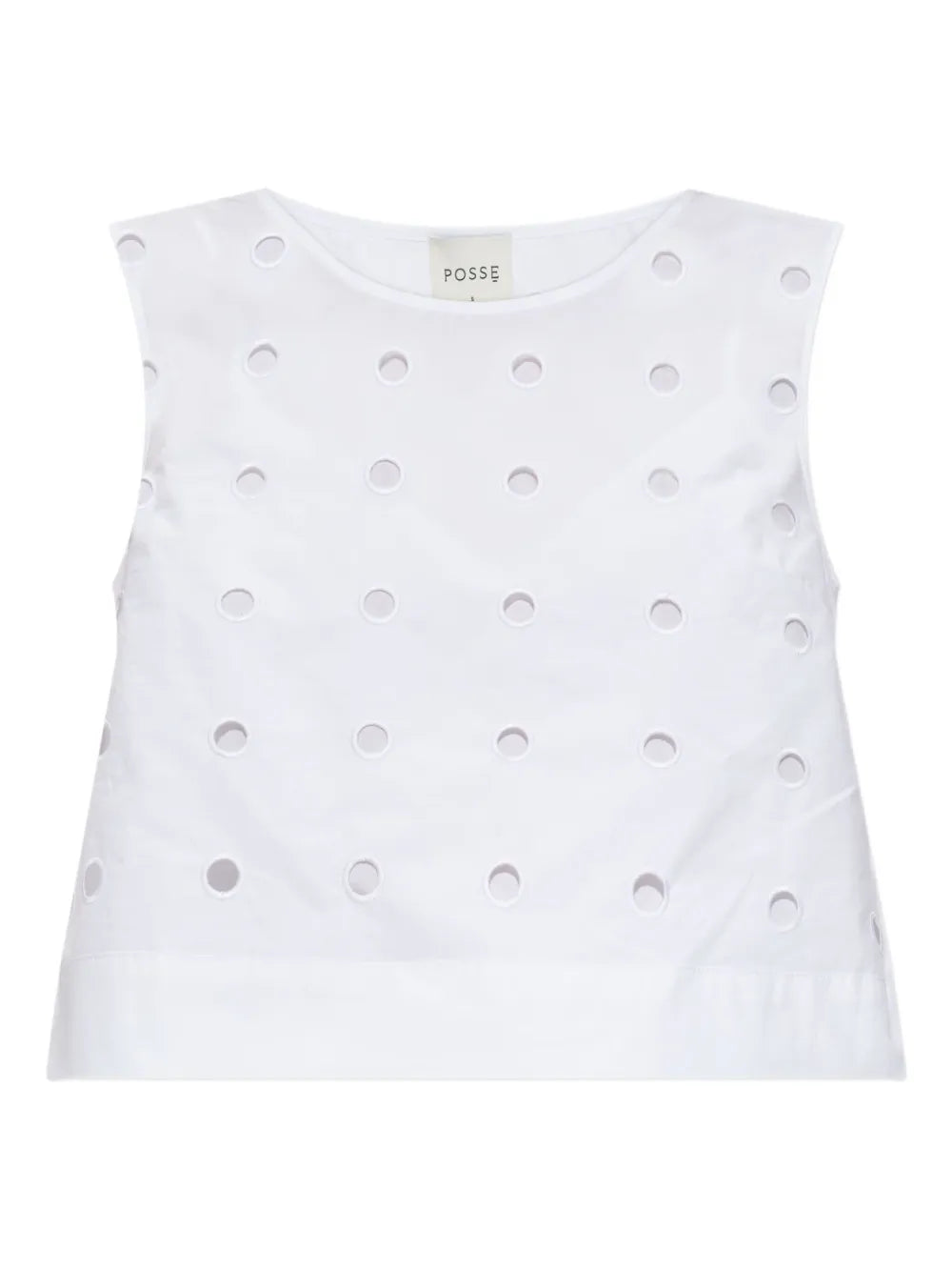 Peggy Top in Vintage White featuring stunning laser cut embroidery details, perfect for stylish outfits.
