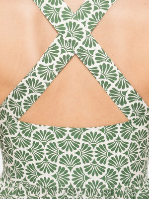 Crossback Midi Dress in Vetiver