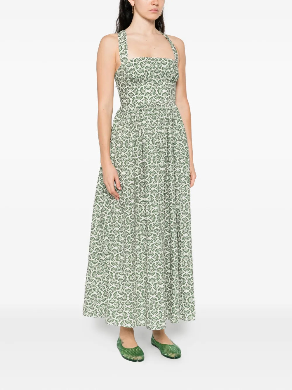 Crossback Midi Dress in Vetiver