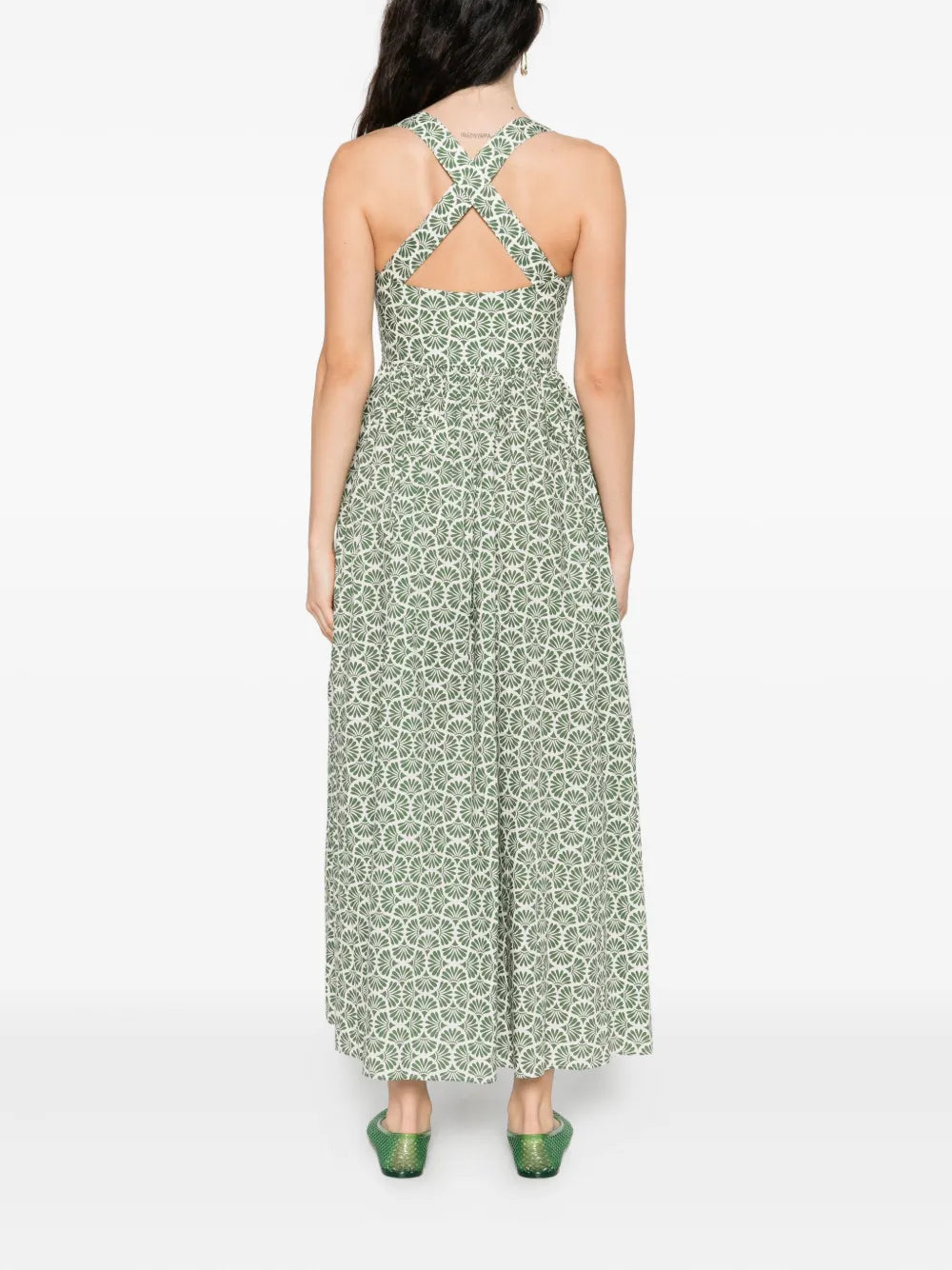 Crossback Midi Dress in Vetiver