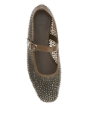 Model wearing Ballet Mary Jane in Smokey, demonstrating a chic and versatile style perfect for various occasions.