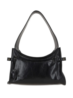 Side view of the Chloé Charms Hobo Bag in Black, demonstrating its supple silhouette and chic design.