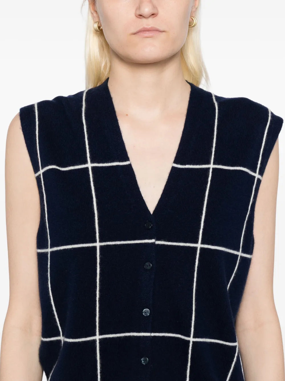 Rozzi Cashmere Vest in Midnight Plaid