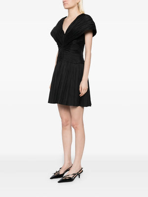Avarie Plisse Mini Dress in Black