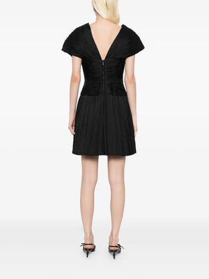 Avarie Plisse Mini Dress in Black