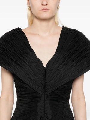 Avarie Plisse Mini Dress in Black
