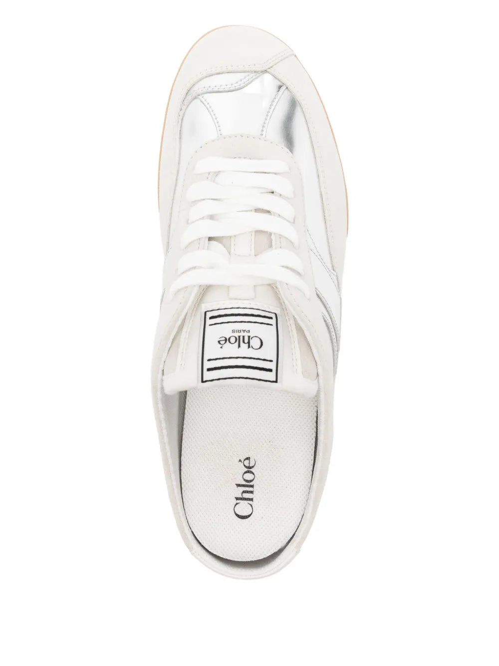Kick Sneaker Mule in Silver