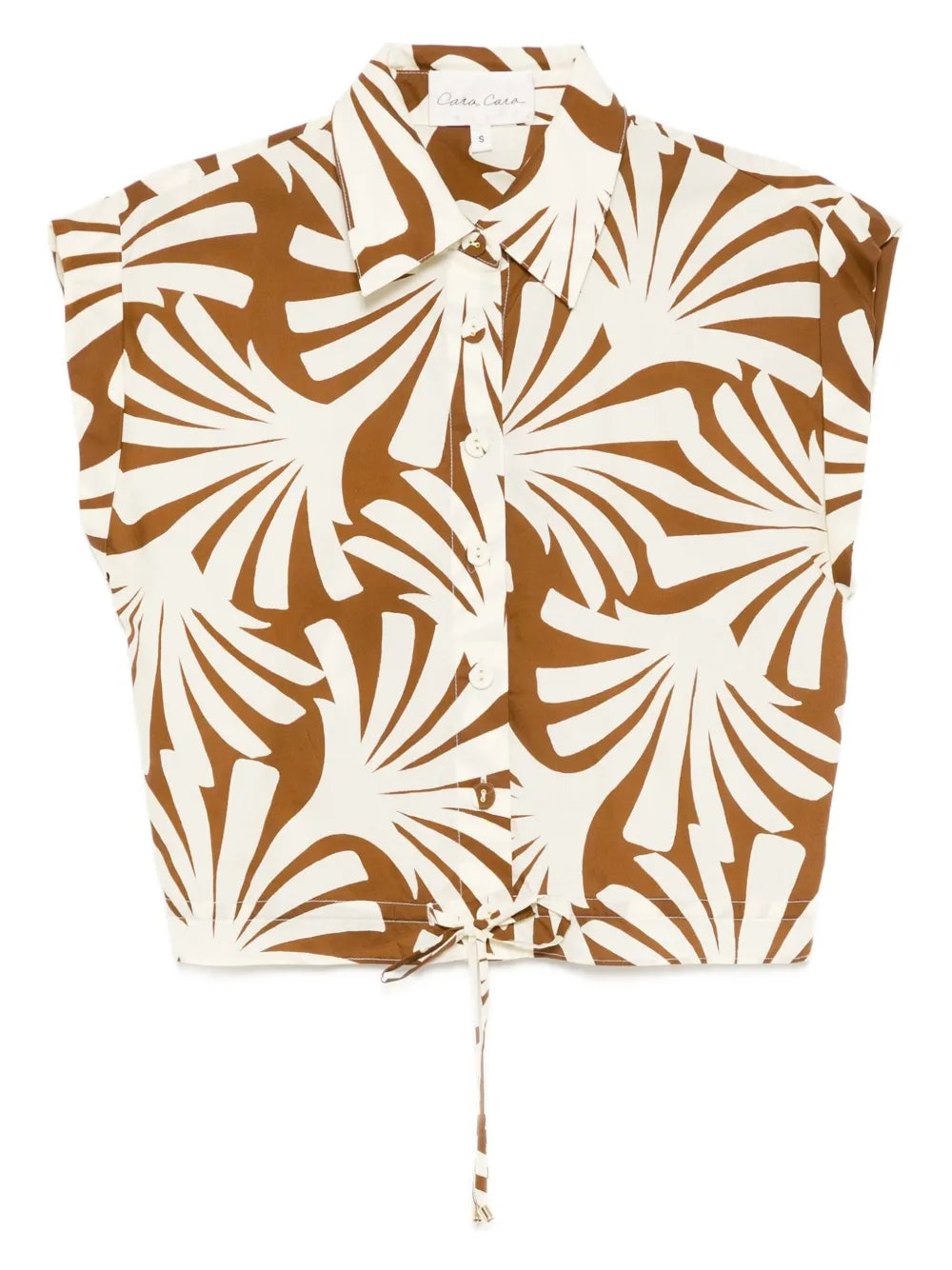 Octavia Top in Catalina Khaki by Cara Cara featuring a stylish dropped shoulder design and adjustable tie at the waist.