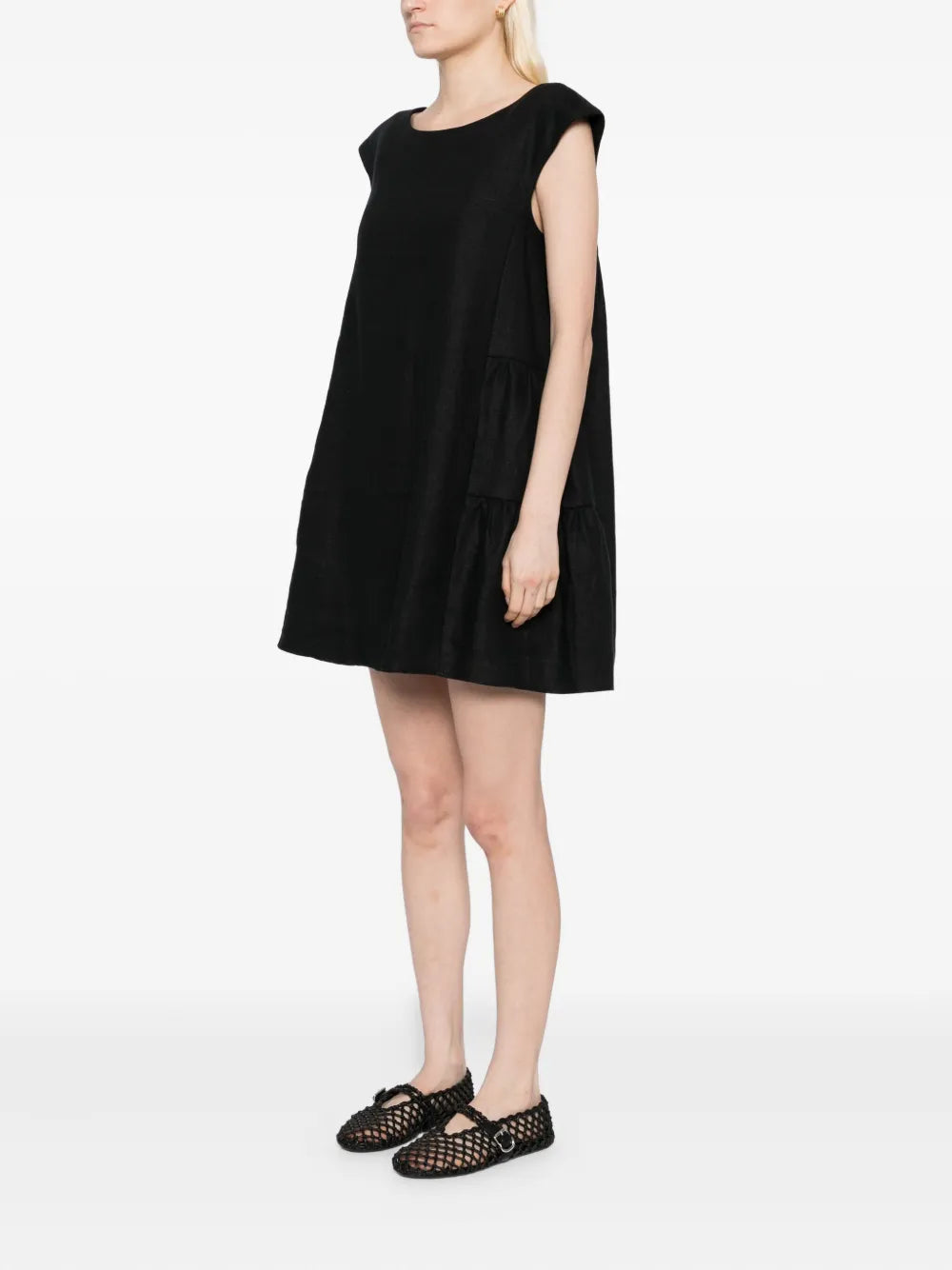Matilda Shift Mini Dress in Black