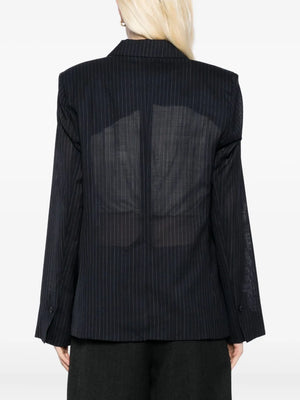 Unlined Husband Blazer in Midnight/White