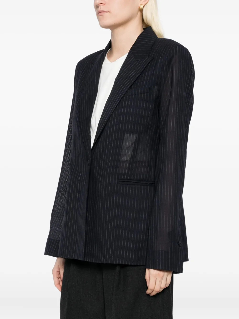 Unlined Husband Blazer in Midnight/White