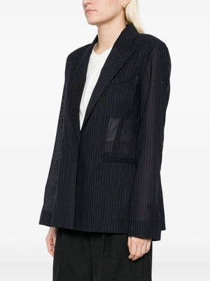 Unlined Husband Blazer in Midnight/White