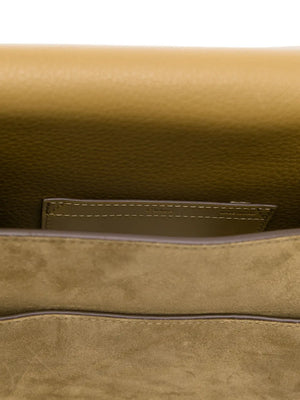 Marcie Saddle Bag in Gold Khaki