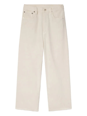 Agolde Ren Jean in Brown Rice featuring a clean wide-leg silhouette crafted from 100% regenerative cotton, perfect for a stylish and comfy look.