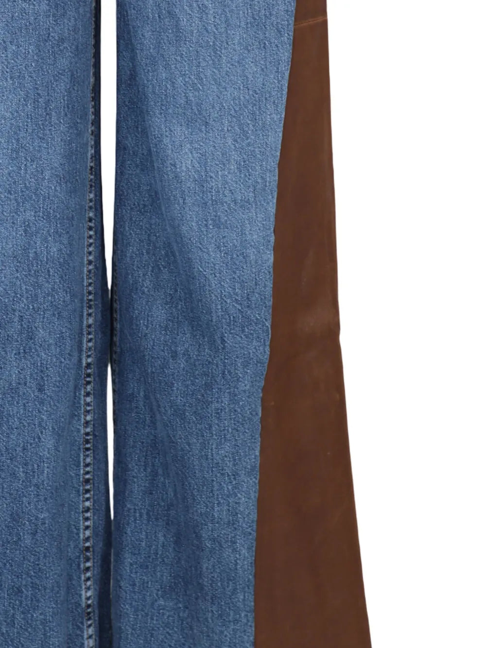 Model wearing Ramblin Man Jean in Paris/Mahogany in a stylish and casual outfit, showcasing its versatility.