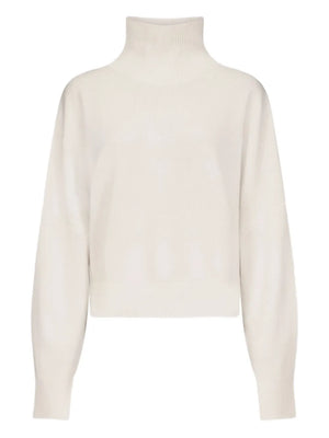 Luke Stand Collar Sweater in Ivory, showcasing the ribbed stand collar and drop shoulder design.