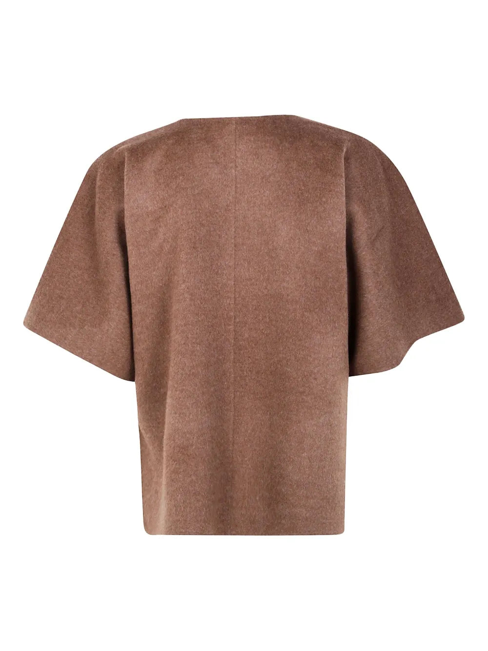 Stylish Calle Wool Blouse in Dark Brown Melange by By Malene Birger, ideal for pairing with skirts and trousers.