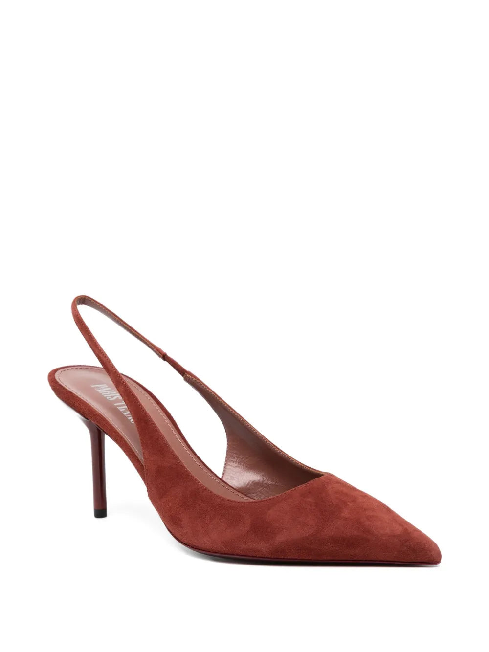Side view of Lidia Slingback in Brandy Suede, highlighting the elegant silhouette and material quality.