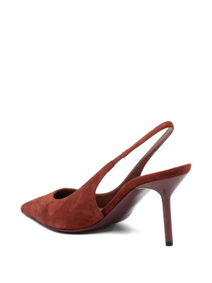 Lidia Slingback in Brandy Suede displayed on a stylish background, perfect for any chic outfit.