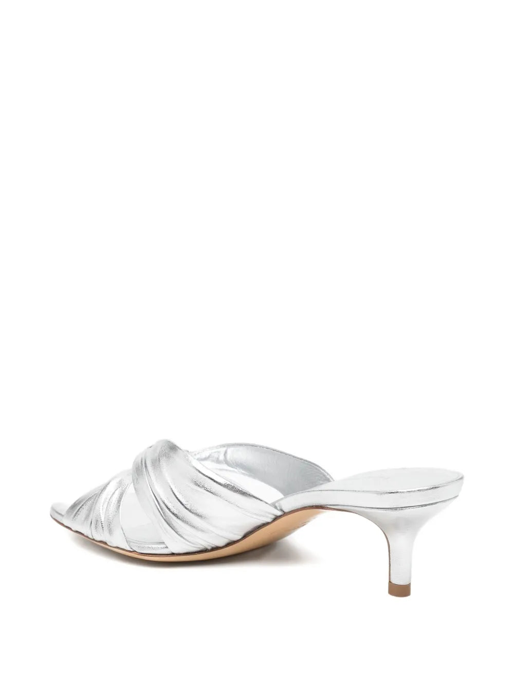 Side profile of Antonia Kitten Heel in Silver highlighting the sleek silhouette and stylish finish.
