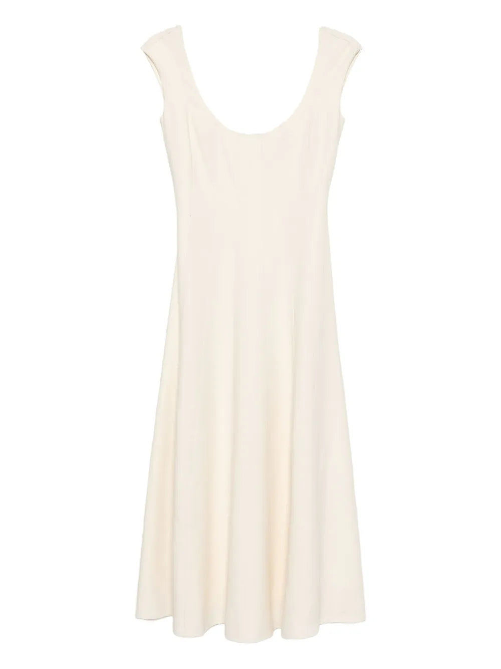Staud Charlotte Dress in Ecru featuring scoop neck and corset seams.