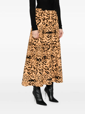 Side view of the Ulla Johnson Lani Skirt in Bengal showcasing its stylish A-line cut.