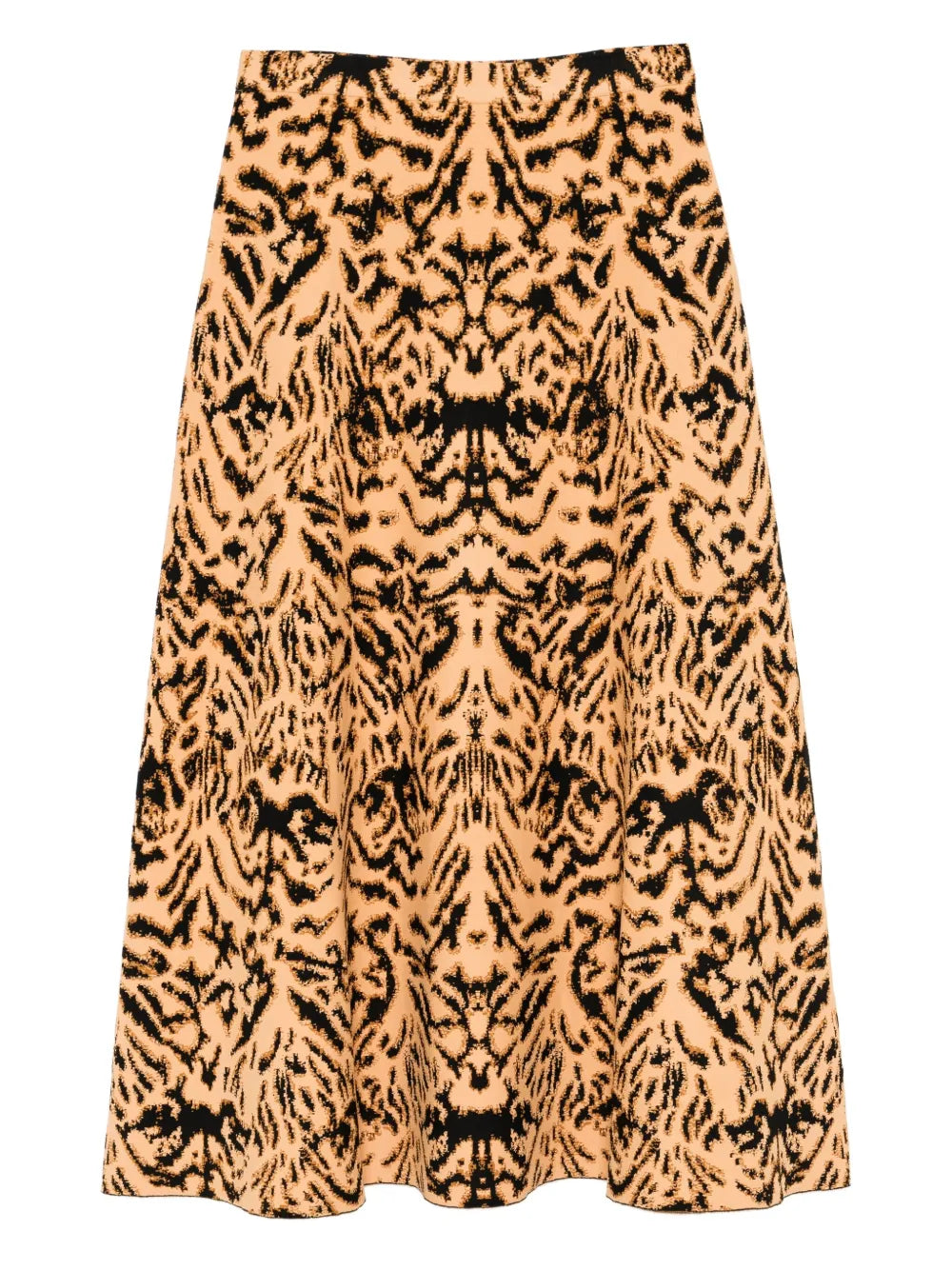 Ulla Johnson Lani Skirt in Bengal featuring a vibrant animal-inspired motif in gold and black.
