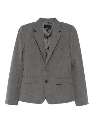 Ysee Blazer in Heather Grey by Nili Lotan, showcasing front button fastening and chest welt pocket.