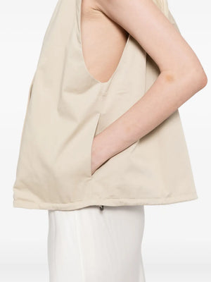 Cotton Sleeveless Parka in Champagne