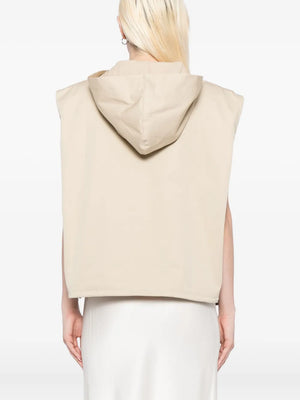 Cotton Sleeveless Parka in Champagne