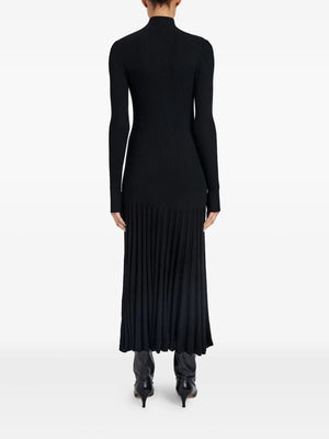 Back view of the Jada Dress in Black by Proenza Schouler, emphasizing the elegant construction and wool content.