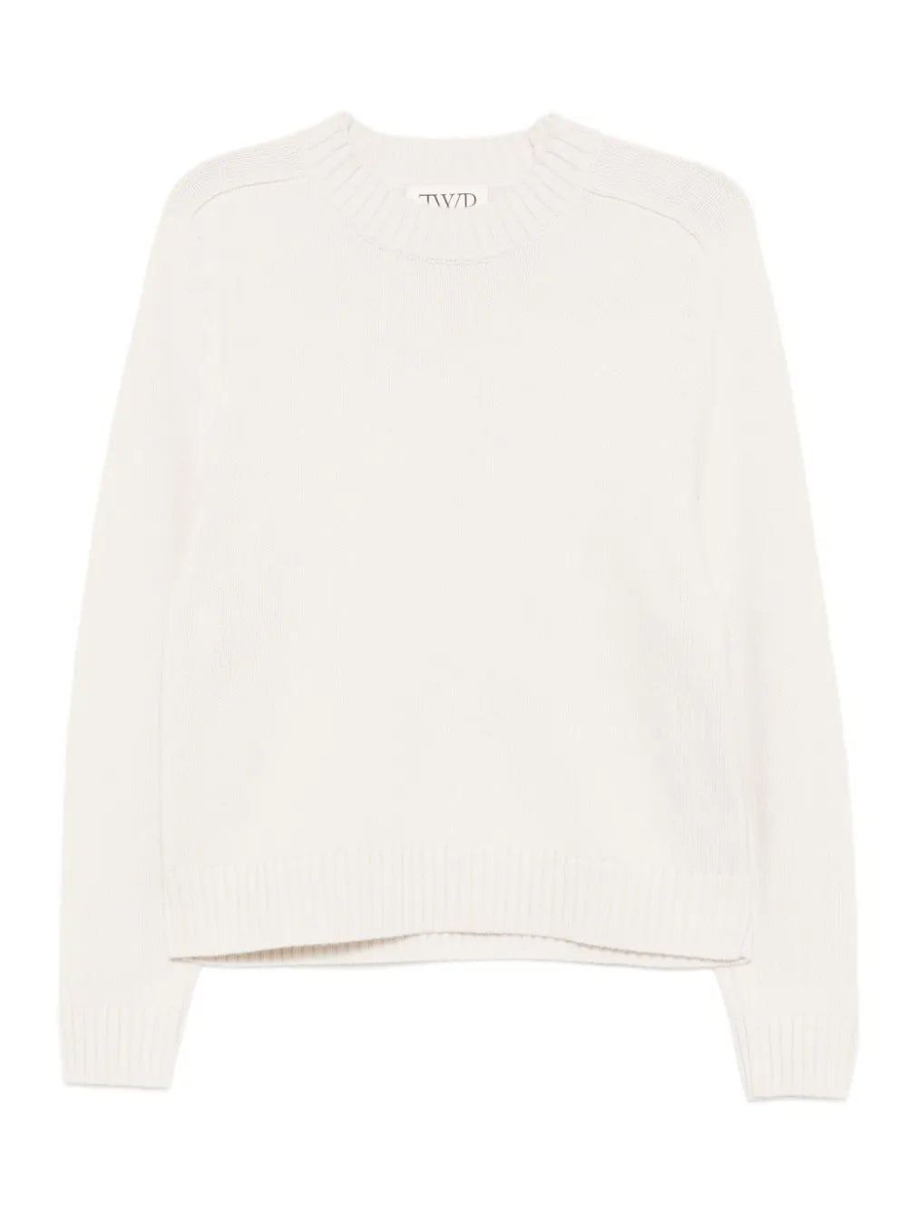 New Saddle Crewneck Sweater in Ivory displayed on a mannequin.