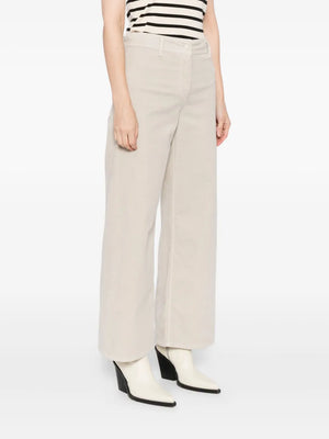 Back view of the Megan Pant in Gesso, featuring back patch pockets and stylish back darts.
