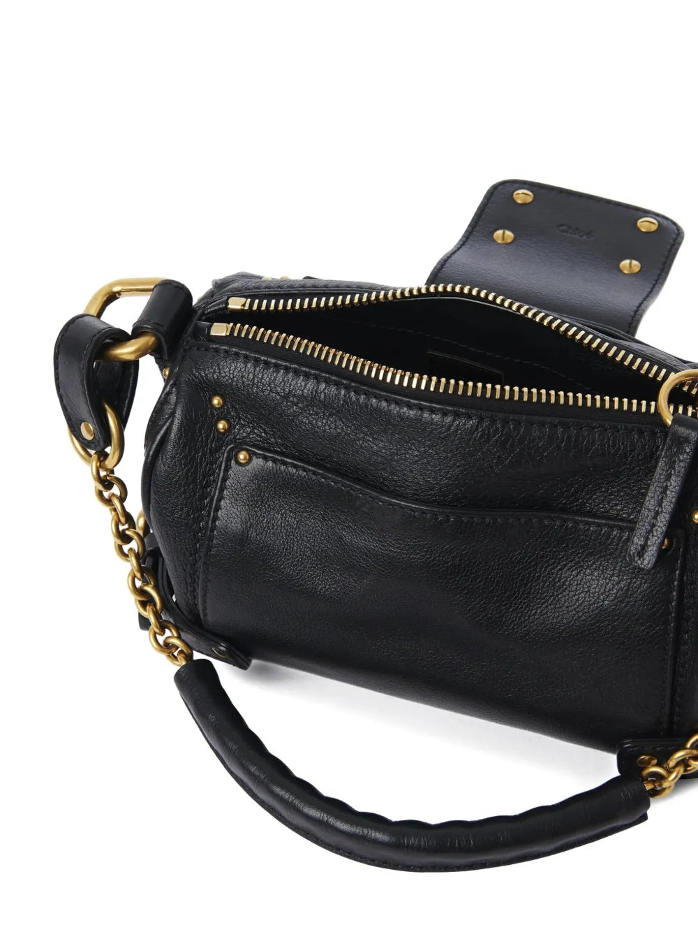 Elegant Small Paddington Chain Bag in Black by Chloé, perfect for day to night looks with its luxurious touch.