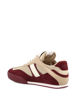 Close-up of the sole of Chloé Kick Sneakers in Beige and Purple highlighting the recycled material and inner wedge.