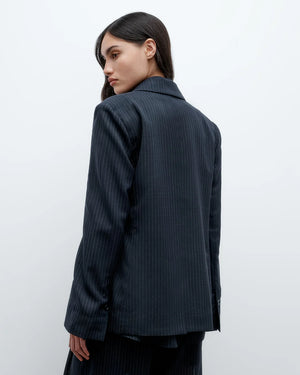 Unlined Husband Blazer in Midnight/White