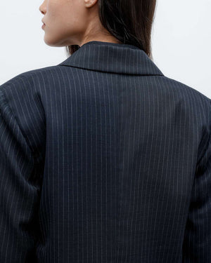 Unlined Husband Blazer in Midnight/White