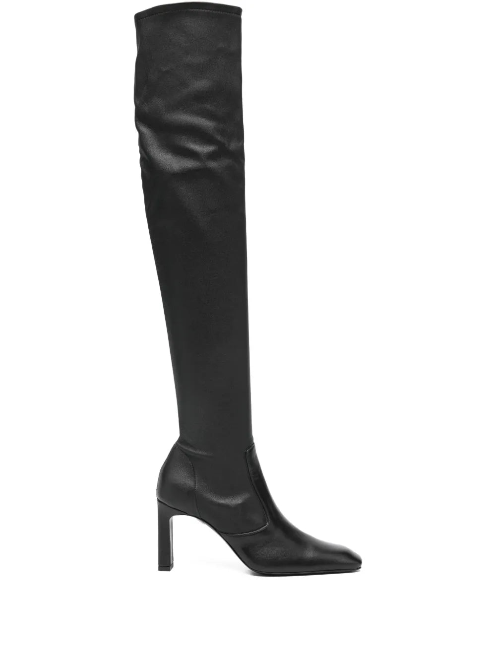 Over-the-knee Boot in Black featuring a sleek stretch Nappa leather design for a stylish look.