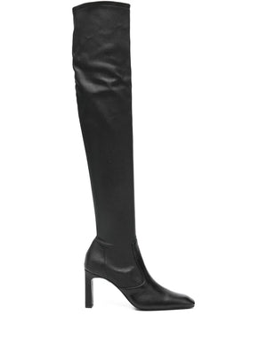 Over-the-knee Boot in Black featuring a sleek stretch Nappa leather design for a stylish look.