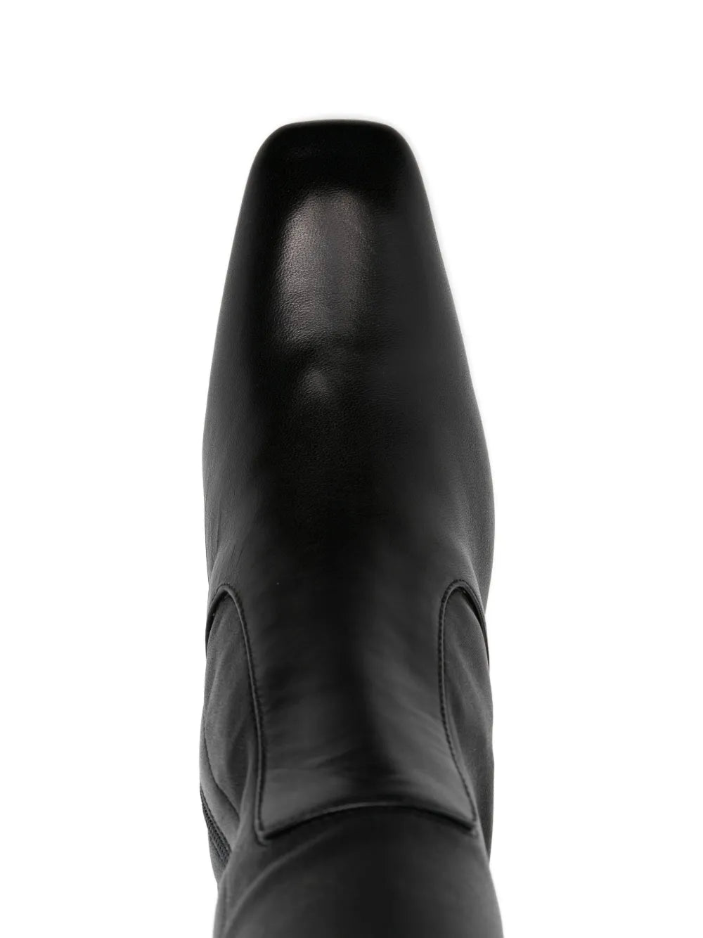 Over-the-knee Boot in Black, crafted in Italy from luxurious lamb leather for a second-skin fit.