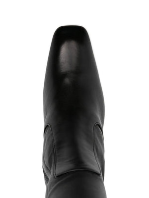Over-the-knee Boot in Black, crafted in Italy from luxurious lamb leather for a second-skin fit.