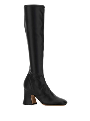 Stylish Chloé Janis Heeled Boots in Black, highlighting the luxurious lambskin inner sole and main lining, perfect for a chic and sophisticated look.