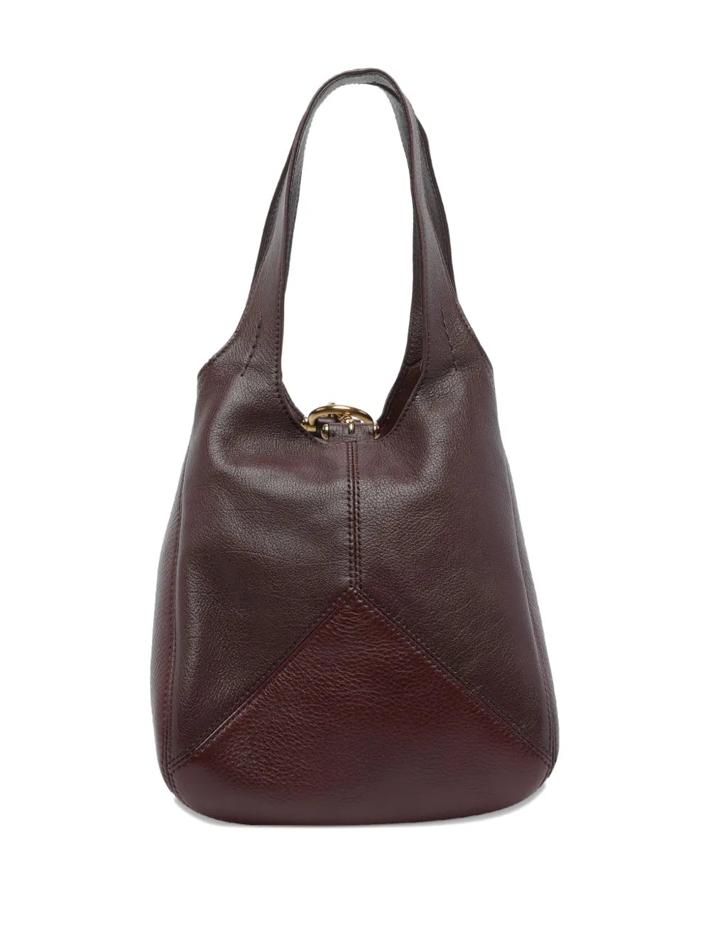 The unique rounded silhouette of the Small Chloé Balloon Bag in Grenat, perfect for any casual outfit.